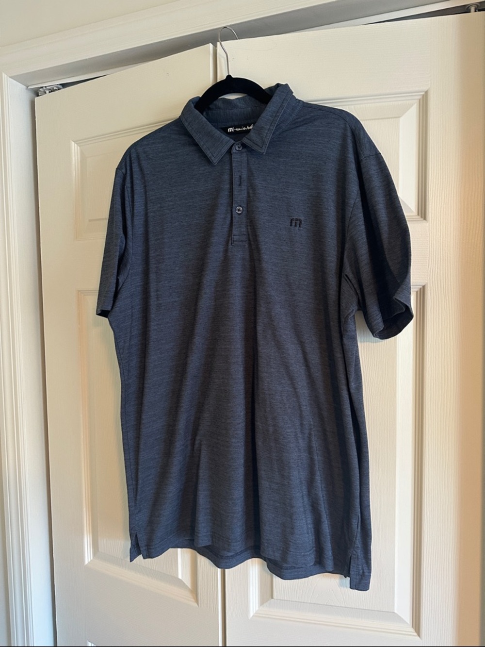 Travis Mathew Heathered Blue Polo